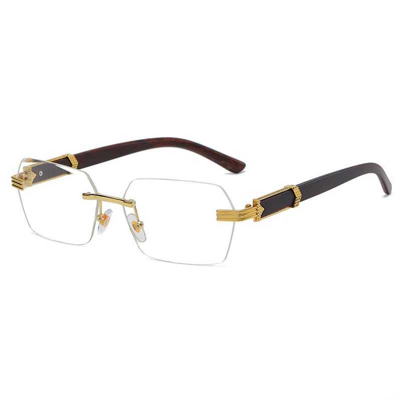 New Rimless Rectangle High Quality Sunglasses Women Men Brand Designer Clear Lens Eyewear UV400 Frameless Glasses Z250527