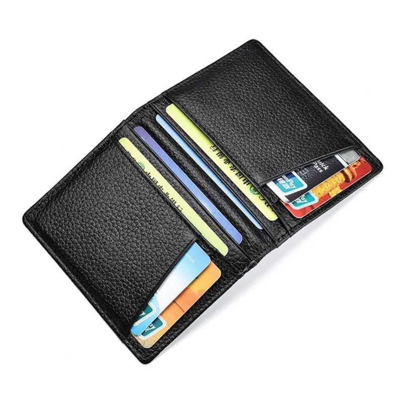Super Slim Soft Wallet Genuine Leather Mini Holder Wallets Purse Thin Small Card Holders Men Wallet Z250527