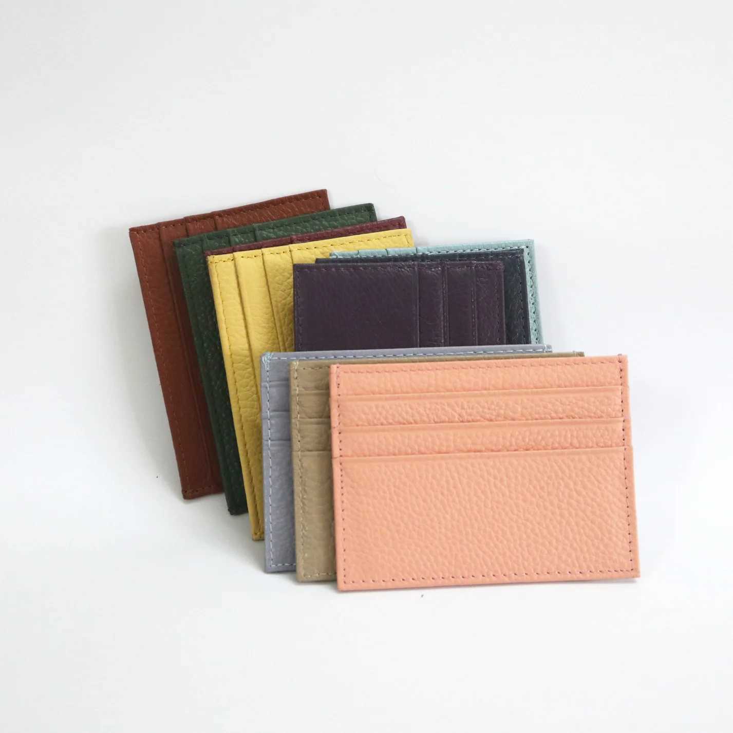 Custom Letter Genuine Leather Card Holder Personalized Initial Slim Wallet Monogram Name Purse Card Case DIY Wedding Gift Z250527