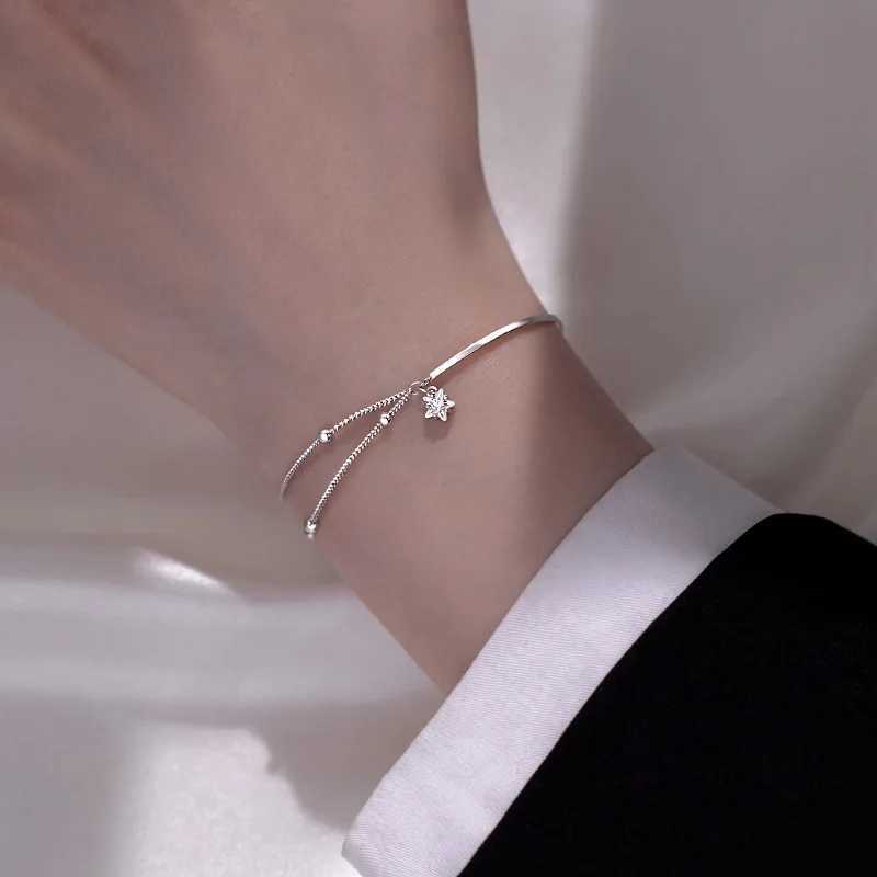 New Fashion 925 Sterling Silver Star Bracelet Simple Temperament Accessories Birthday Party Gifts For Womens Fine Jewelry W250526