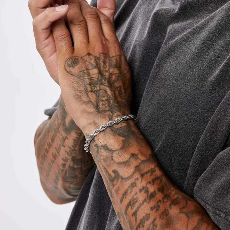 2-5MM Stainless Steel Rope Bracelets for Men Boys Adjustable Gold Silver Color Links Wristband Rock Punk Cool Jewelry Gift W250526