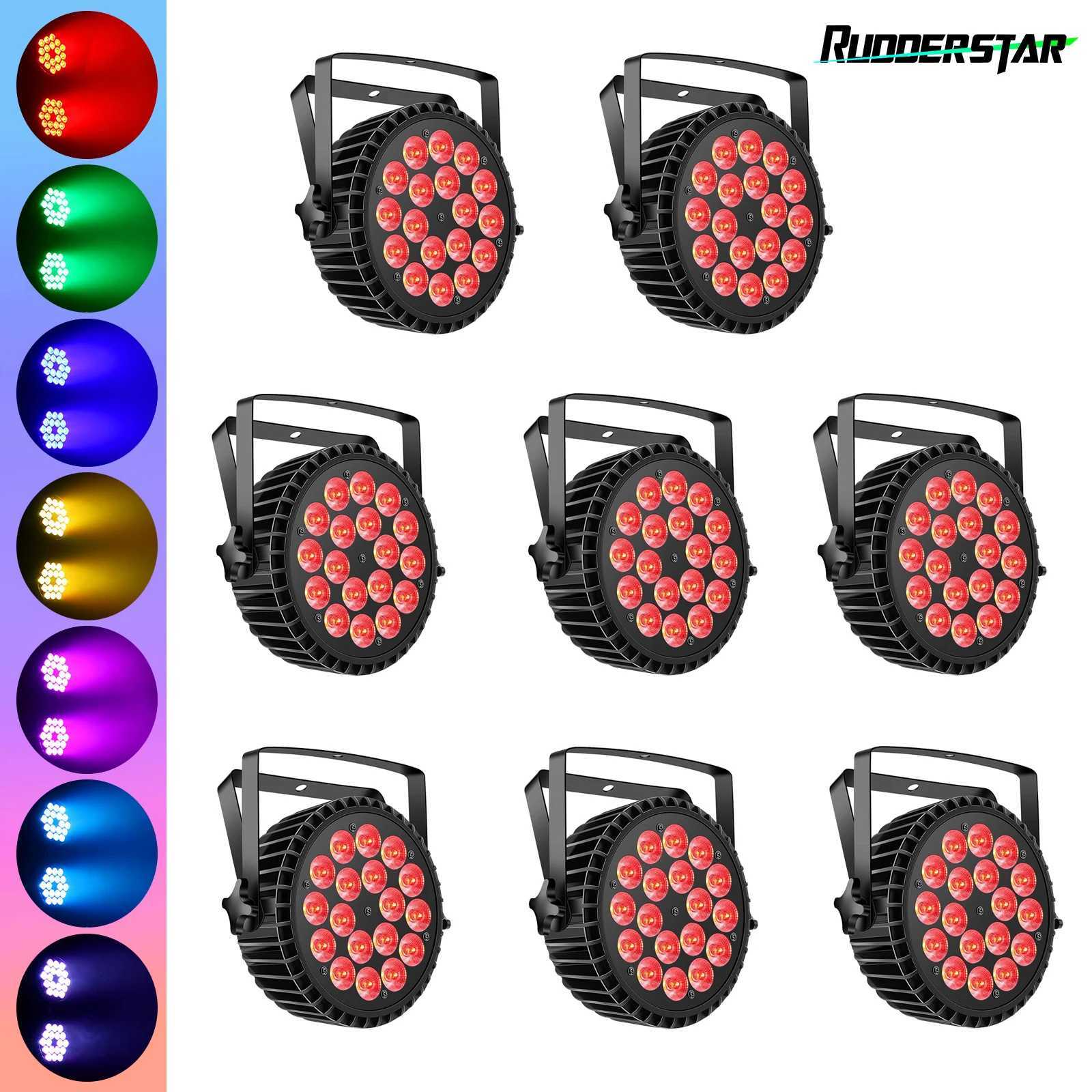 4/8PCS 18x10W RGBW 4-in-1 LED Par Lights Voice control Stage Effect Light Infinite Mixing Rainbow Effect Disco Projection LightXJ250527