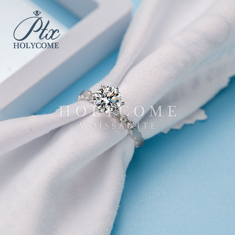 Sparkling Luxury Ring 925 Sterling Silver Gold Plated Fashion Women D Color VVS1 Moissanite Diamond White Moissanite Wedding Gift Ring Jewelry