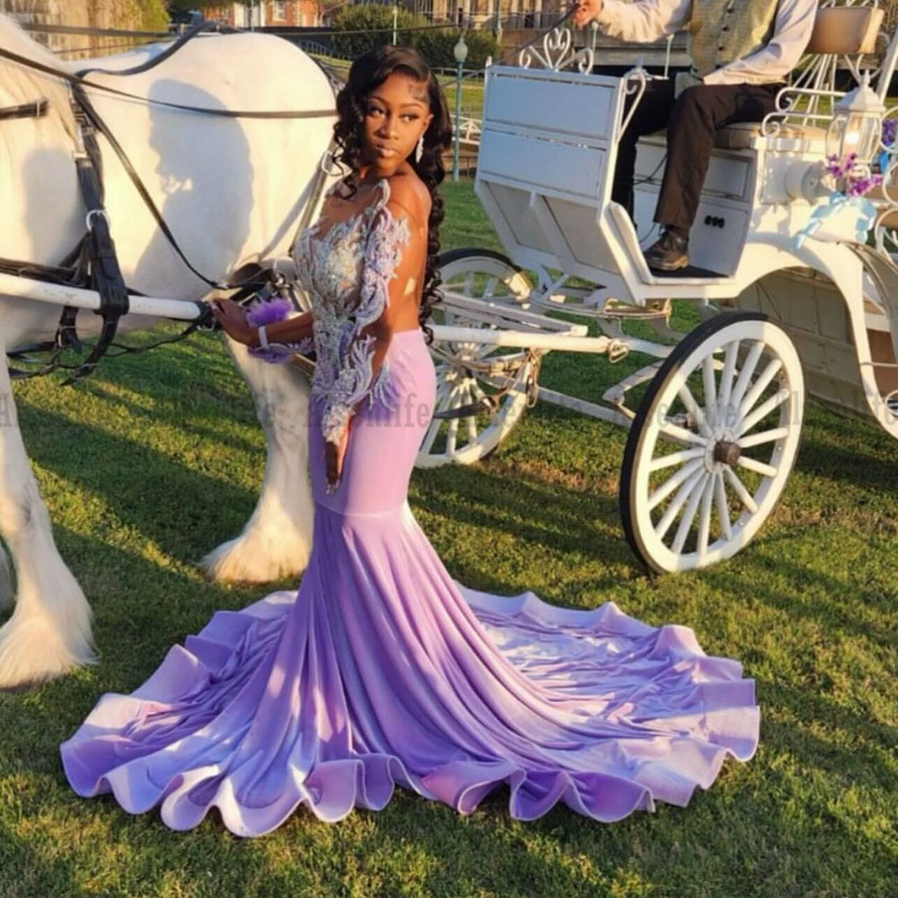 Sexy Purple Prom Dresses 2025 Luxury Appliqued Mermaid Party Gowns Formal Occasion Evening Dress Customized