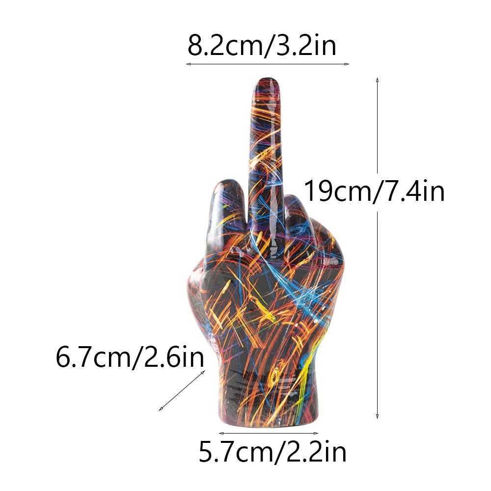 Graffiti Middle Finger Gesture Figurine Popular Street Art Statue Living Room Coat Bookshelf Interior Decoration Y250524