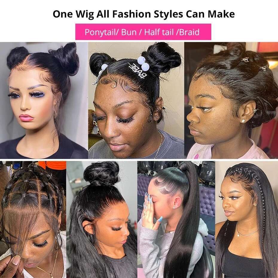 Brazilian Bone Straight 13x4 Transparent Front Human Wigs For Black Women 13x6 Lace Frontal Wig