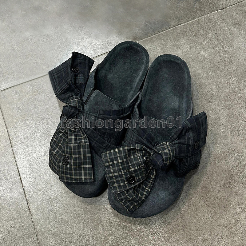 designer sandals bowknot slides women shoes clogs slippers flats heels slide summer one-piece sliders casual daily flip flops womens sliders free ship