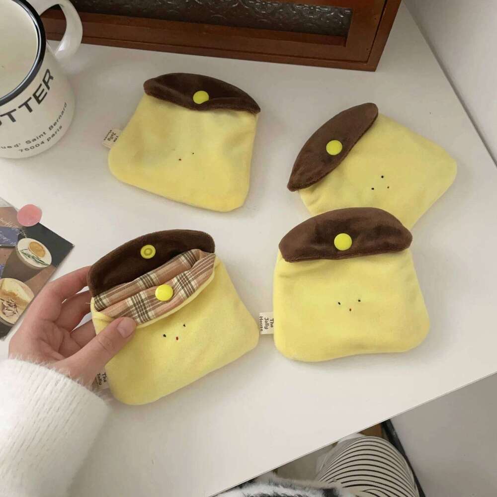 1PCS Creative Caramel Pudding Coin Purse Earphone Plush Cartoon Storage Bag Mini Wallet Girl Gifts