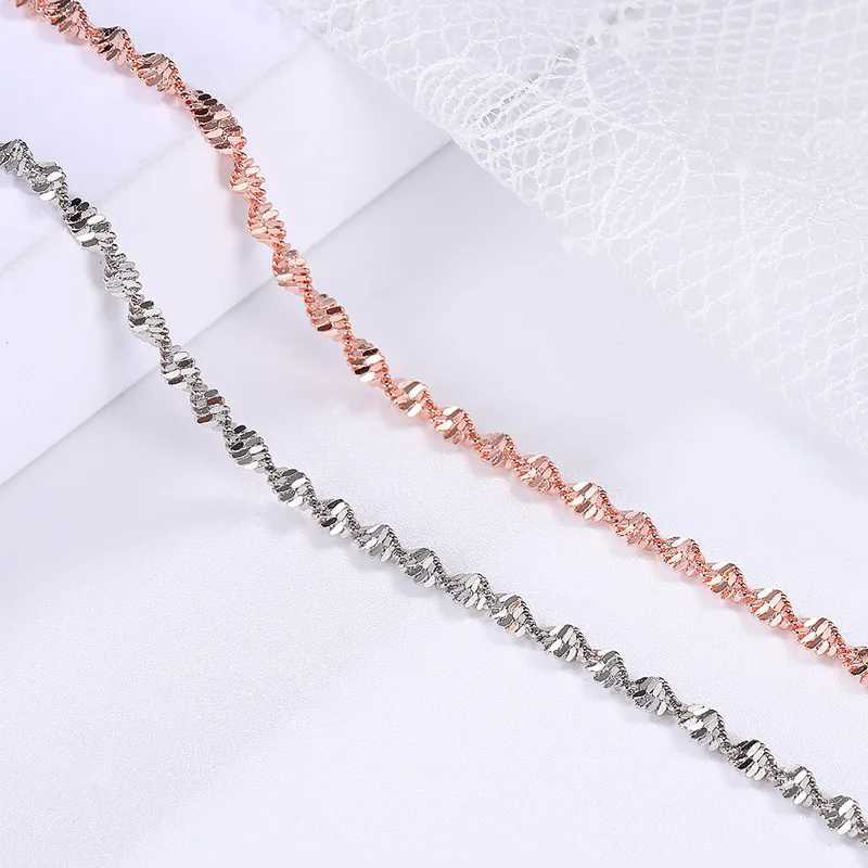 Bracelet For Women Smooth Exquisite Trendy Spiral Wave Twisted Grain Rose Gold Color Silver Color Fashion Jewelry Gift KBH064 W250526
