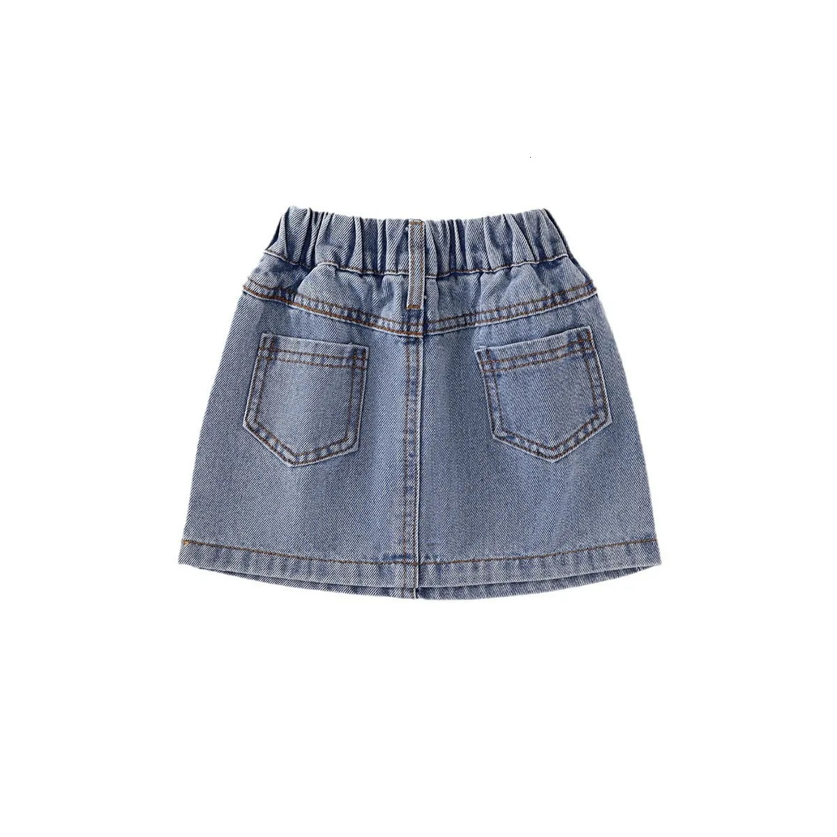 SpringSummer Arrival Girls Denim Pencil Skirt Soft Washed Korean Style Baby Girl HighWaisted Skirt 250527