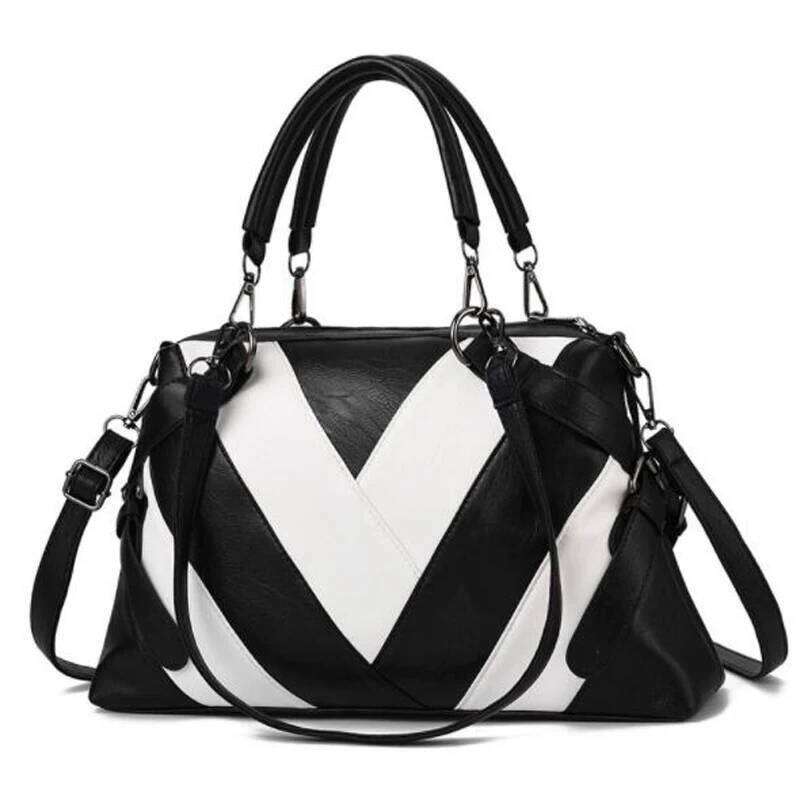 Female Solid Color Patchwork Shoulder Women Designer Handbag Ladies PU Leather Crossbody Bag