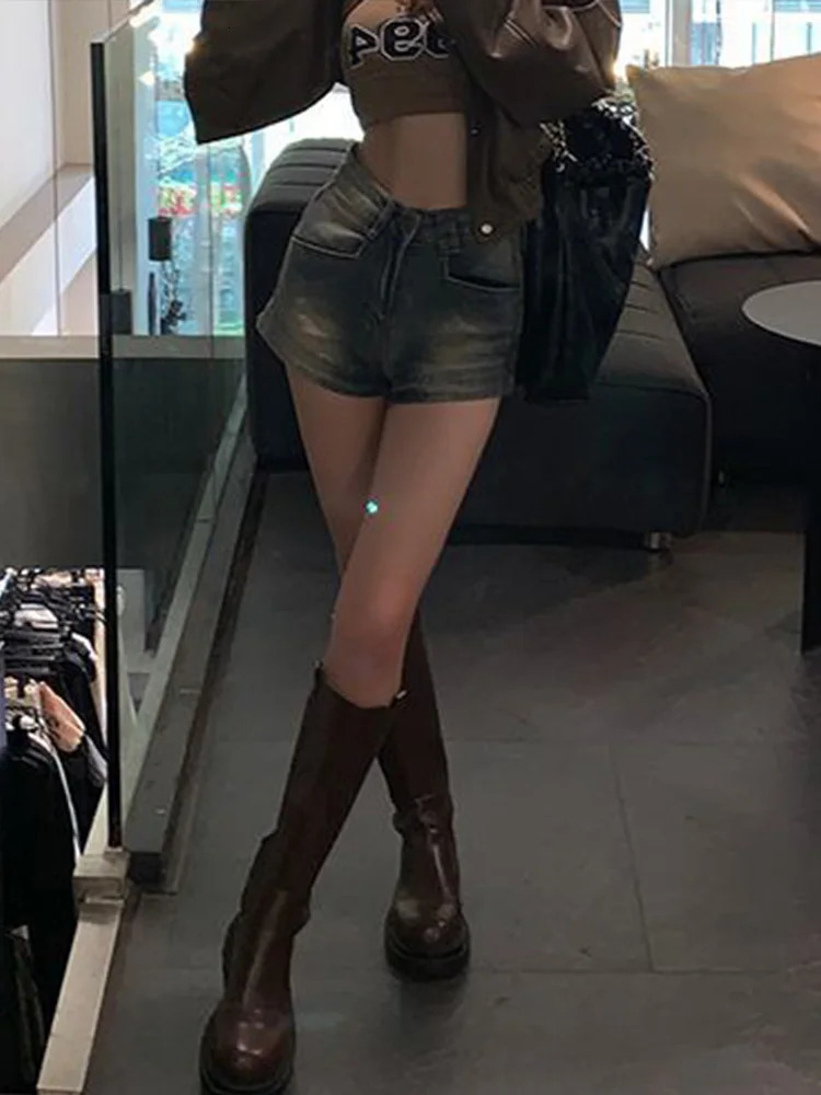 Fashion Jeans for Women Vintage Streetwear Casual Slim Button Pockets High Waist Y2k 2025 Spring Summer Shorts 250516Z