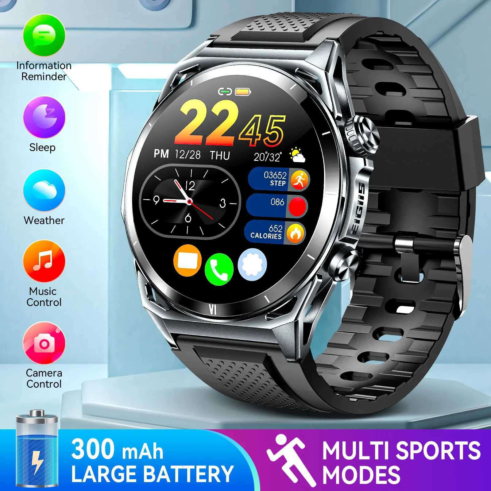 EIGIIS New Smart Watch KE6 1.43 AMOLED Display Men Black Sports Watch KE Series ethoth Call Health Monitor IP68 WaterproofXJ250513