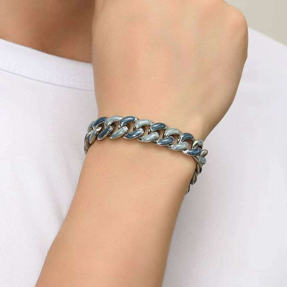 Personalized Hip Hop Fashion Jewelry for Men Women Stainless Steel Couple Bracelet Iced Out Cuban Chain