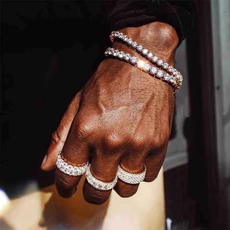Hip Hop Tennis Bracelet for Men Iced Out 3/4/5mm Cubic Zirconia Mens Crystal Chain on The Hand Hip-hop Streetwear Jewelry Male H086 W250526