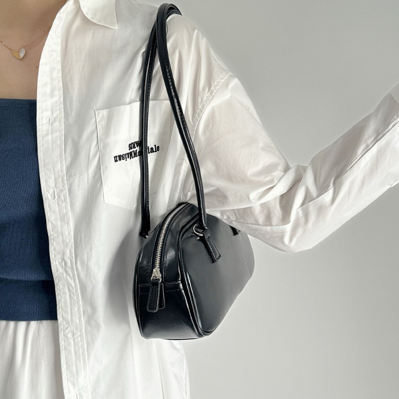 Bow Portable Silver Bag Women's New Niche Underarm Bag Large Capacity Bag