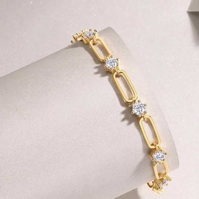 High Quality Moissanite Bracelet s925 Sterling Silver Plated 18k White Gold with Bracelets for Women Men Mothers Day Gift W250526