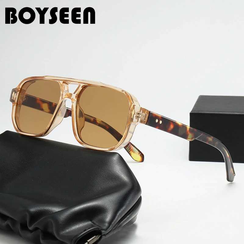 Vintage Fashion Square Sunglasses Women Men 2025 Modern Thick Frame Eyewear Yellow Blue Lens Sun Glasses Female UV400 Z250527