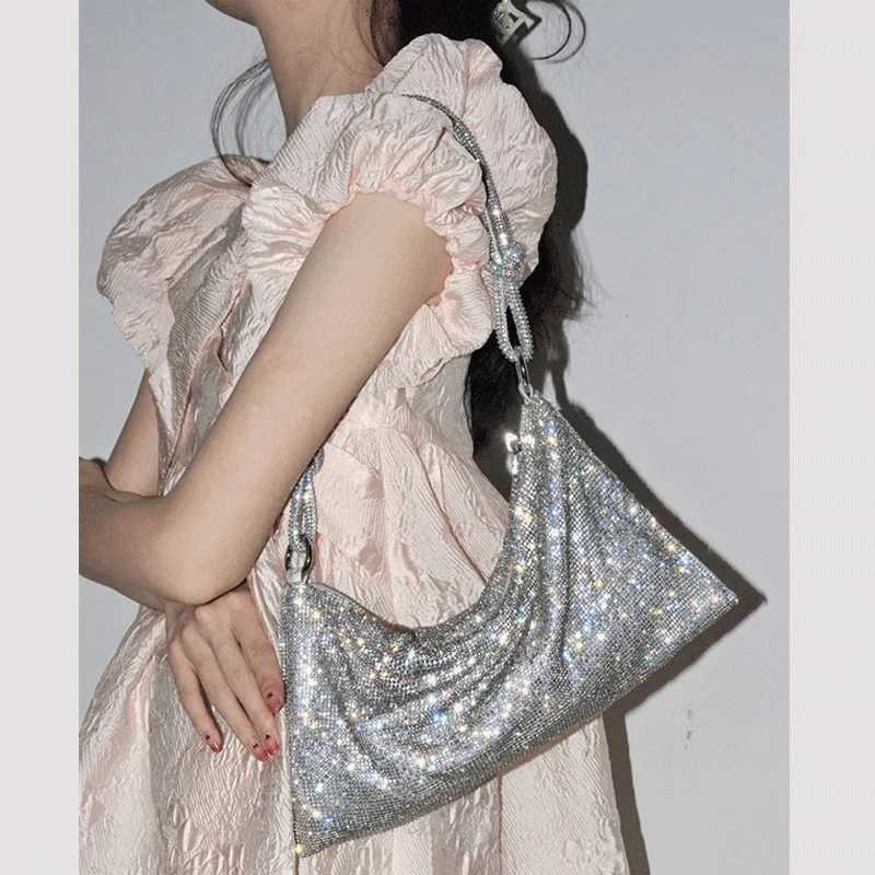 luxury Designer hobo shoulder bag handmade Shining Rhinestones Evening clutch Bag Purse Crystal Purses and handbag Hobo Bags W250527