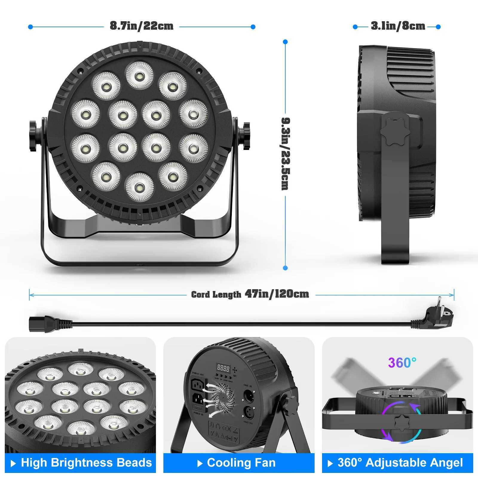 UKing 4PCS 80W Par Light 4in1 RGBW 14 LED Stage Effect Light DMX512 Remote Control Flat Light for KTV DJ Disco Bar Stage Light XJ250527