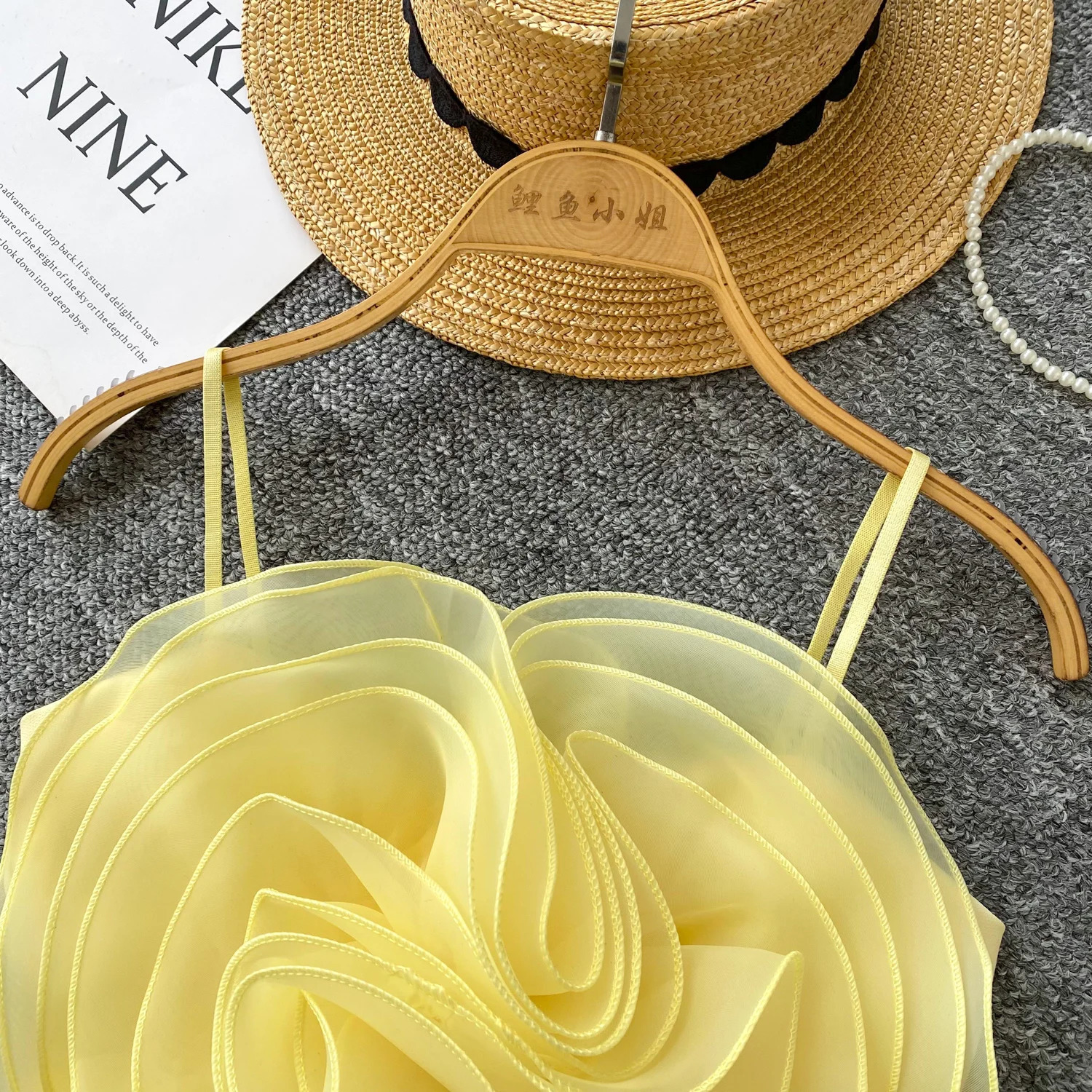 Summer Spaghetti Strap Mesh 3D Flowers Tank Top for Women Strapless Lace Skinny Camisoles Stretchy Back Camis Clothing 250523