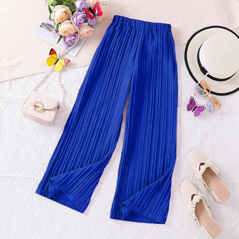 Girls Loose Casual Breathable Long Pants 812 Years Old Summer Candy Color Fashion Classic Straightleg 250527