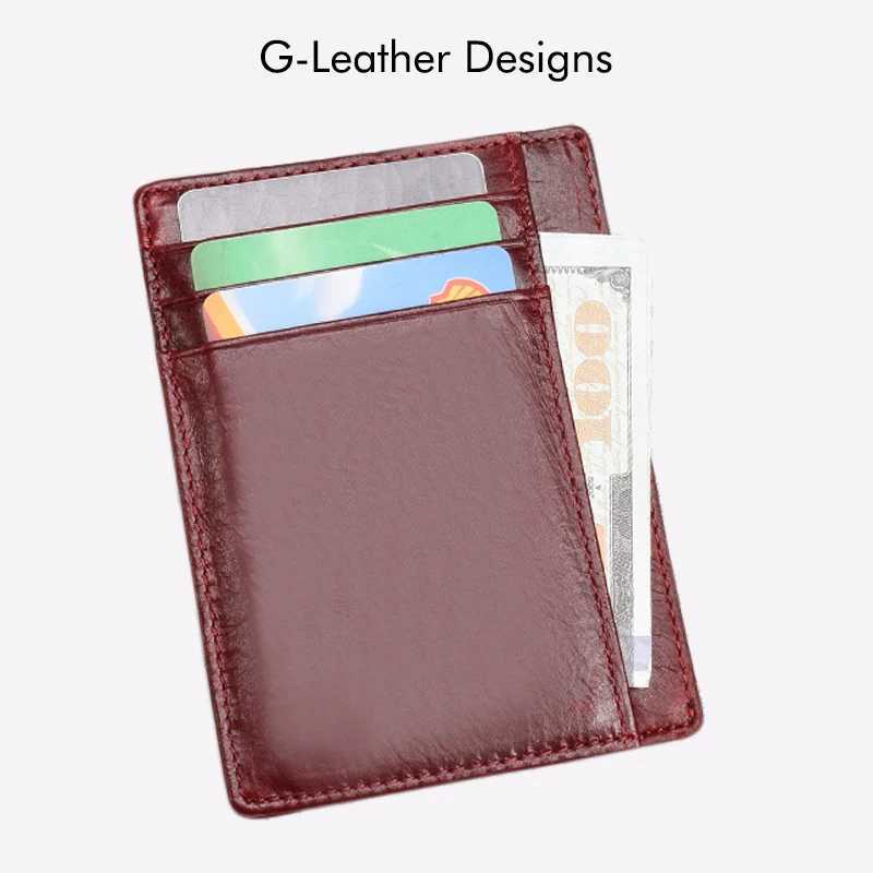 Vintage Genuine Leather Card Holder Oil Waxy Leather Wallet Cases Unisex Slim Card Bag Z250527