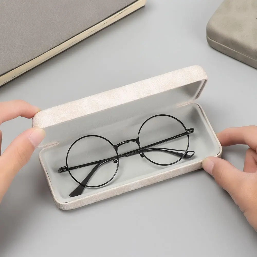 Men Women Portable Steel Leather Glasses Case Waterproof Hard Eyeglass Case Reading Glasses Box Spectacle Cases 250526