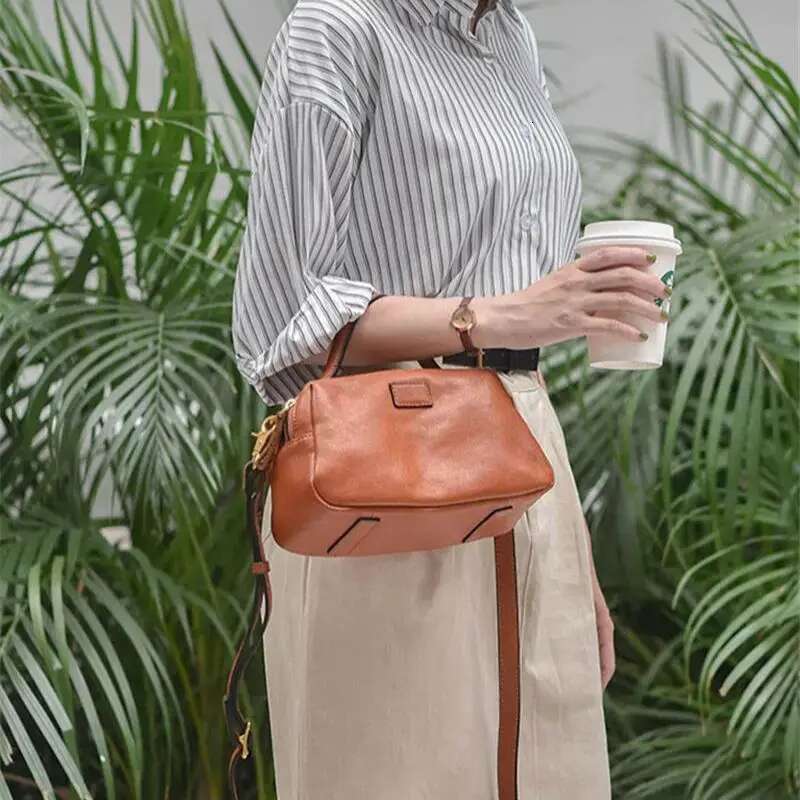 Fashion Casual Natural Genuine Leather Women's Shoulder Crossbody Bag Organizer Designer Real Cowhide Small Handbag