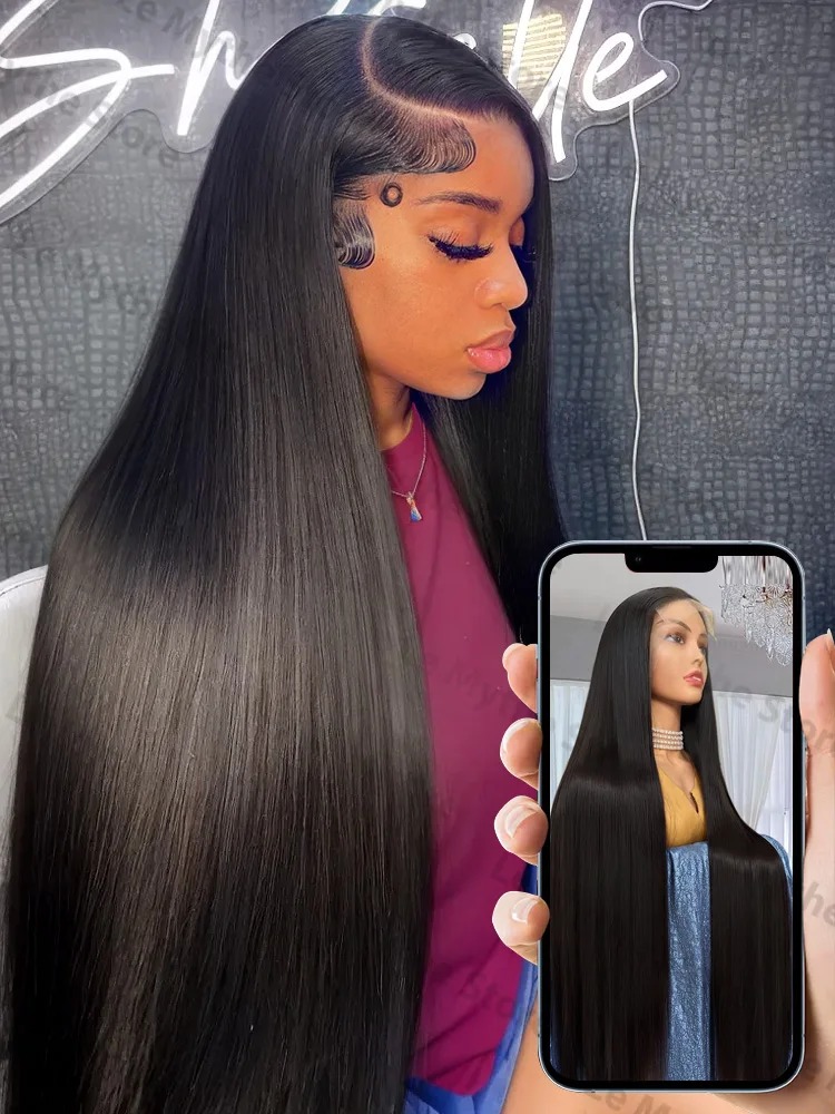 250 Density 30 34 Inch Straight Lace Frontal Wig 13x6 HD Human Hair 13x4 Straight Human Hair Wigs Synthetic For Women