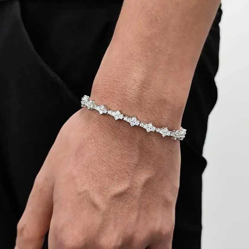 Iced Out Cubic Zirconia Tennis Bracelet Layering Bracelets Trendy Stuff for Men Women W250526