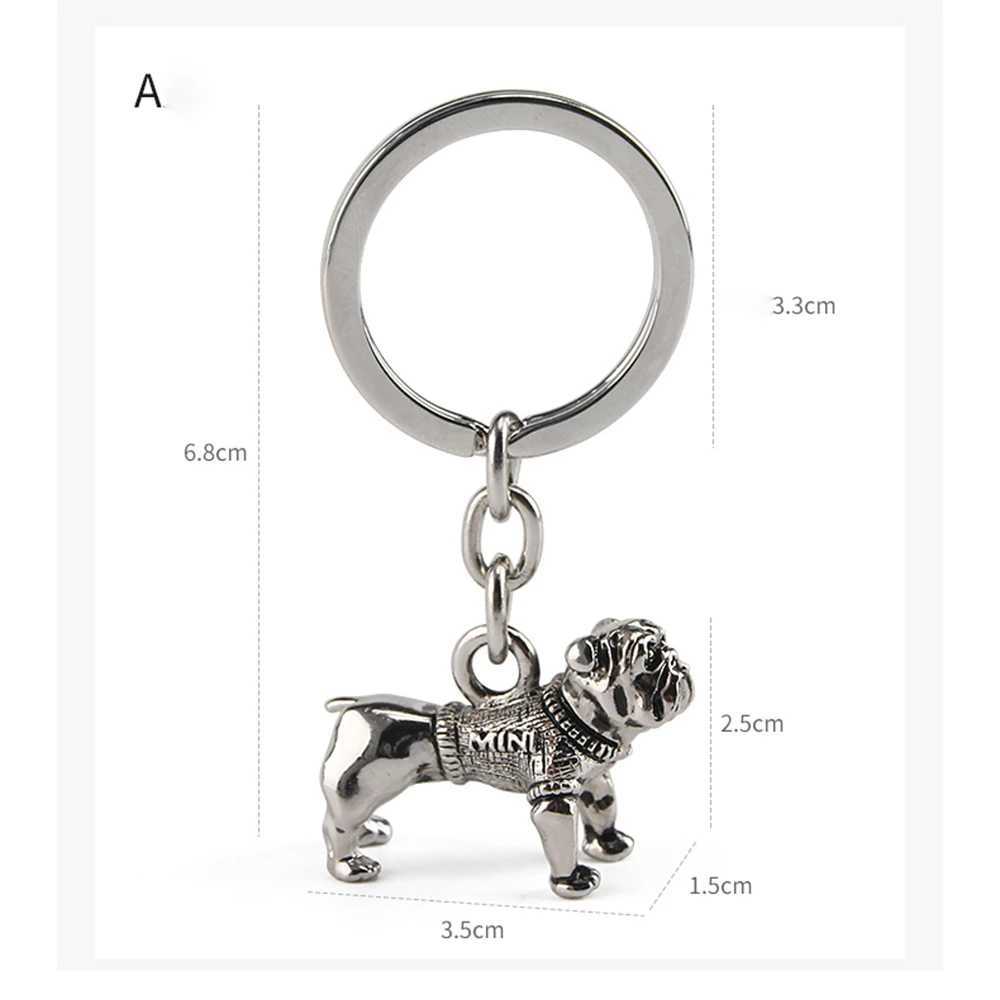 Car Bulldog Keychain Decor Key Chain Ring For Mini Cooper One JCW S R50 R52 R53 R55 R56 F55 F56 F60 Countryman Auto Accessories W250526