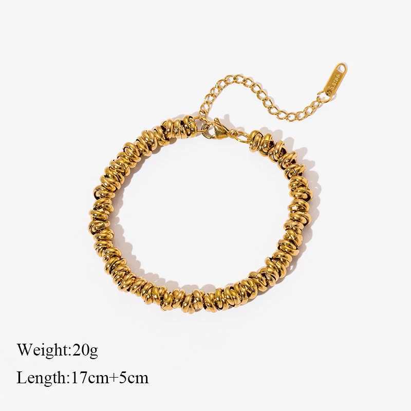 EILIECK 316L Stainless Steel Gold Color Annularity Chain Link Bracelet For Women Luxury Designer Fashion Wrist Jewelry Gifts W250526