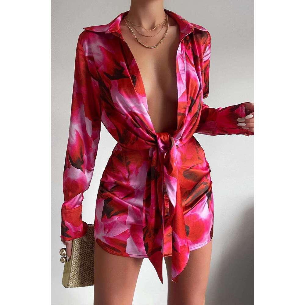 2025 Women's Fashion Unique Printed Shirt Dress