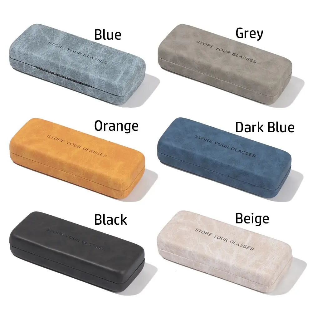 Men Women Portable Steel Leather Glasses Case Waterproof Hard Eyeglass Case Reading Glasses Box Spectacle Cases 250526