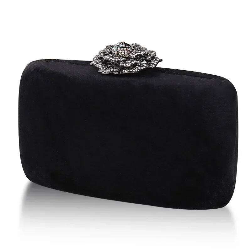 Bright Color Evening Bags Fashion Formal Party Ladies Flannel Clutch Crossbody Chain Yellow Veet Bag Elegant Purse