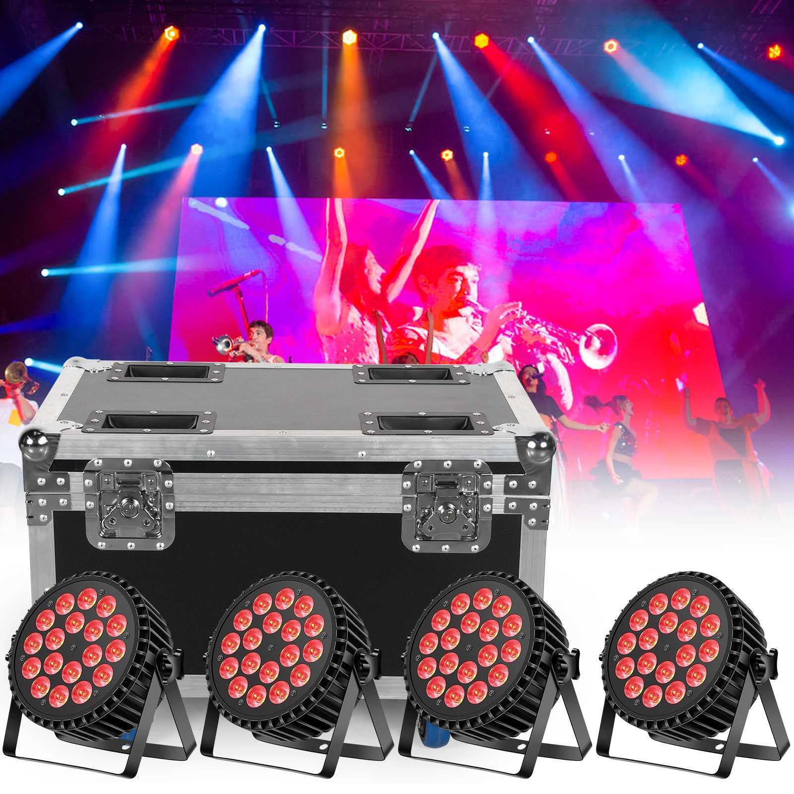 Fieryzeal Heavy-duty Airline Case for (4) 18 LED Par Light Stage Light Gator Cases with Built-in Wheels for DJ Bar Concert Party XJ250527