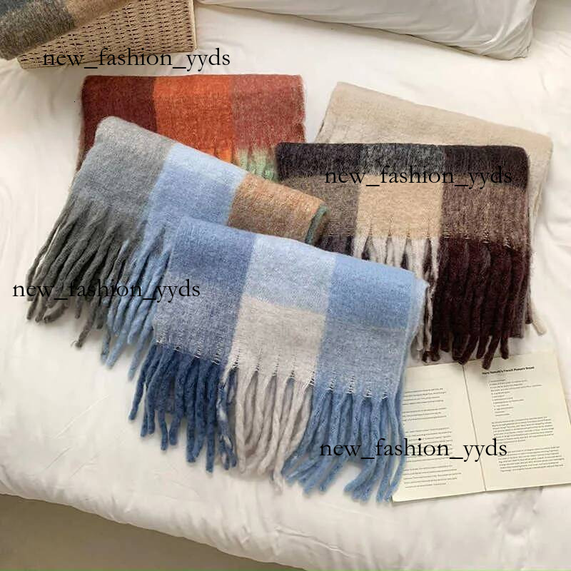 2025 AAA Knitted Acnea Studio Scarf With Thickened And Warm Thousand Bird Grid Scarf For Womens Sense Mohair Warm Scarf Scarf Shawl 250Cm In Length And 28Cm In Width D43