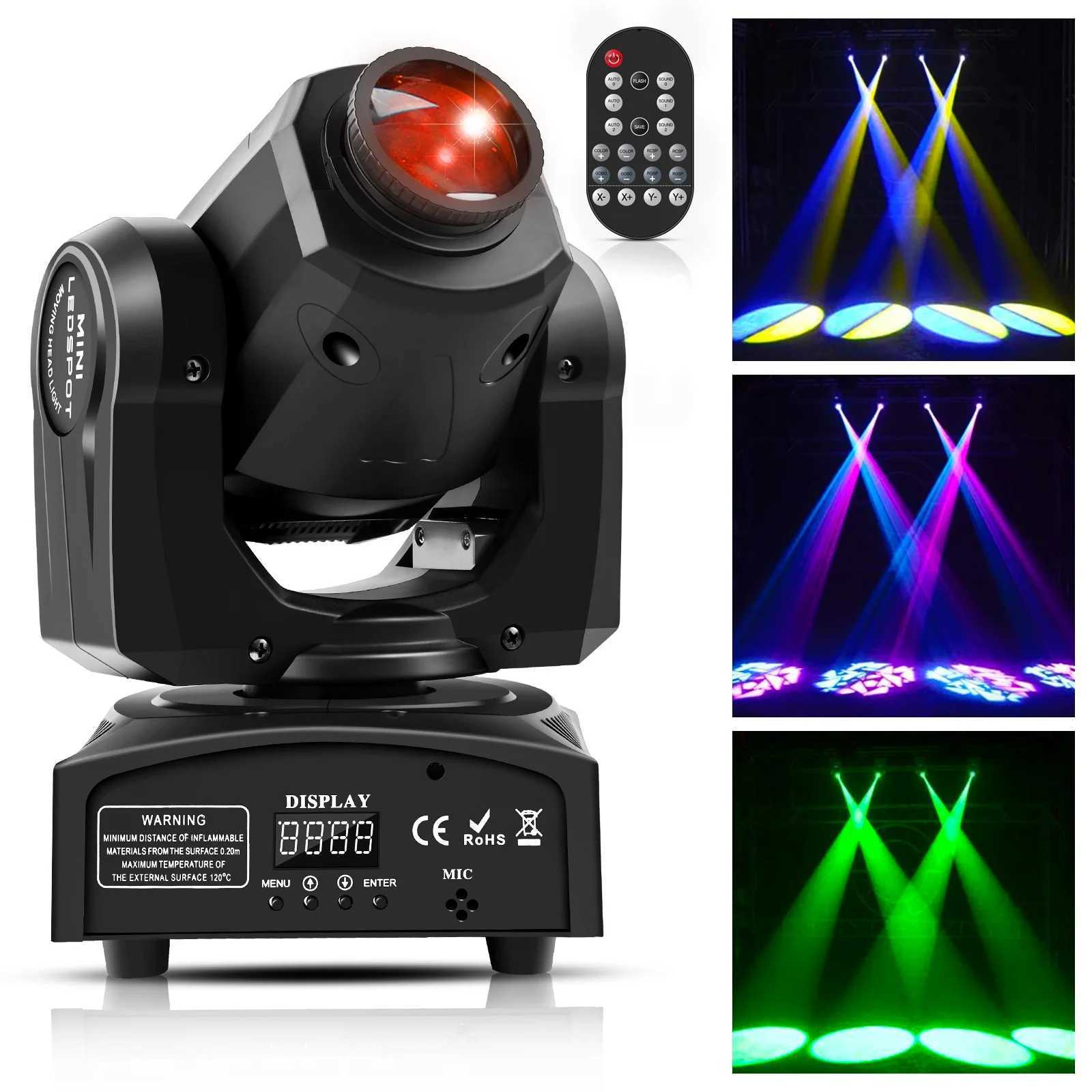 UKing 60W LED Moving Head Light Mini Spot Gobo Stage Light DMX512 Remote Pattern Beam Effect Light for Disco Wedding DJ Party XJ250527