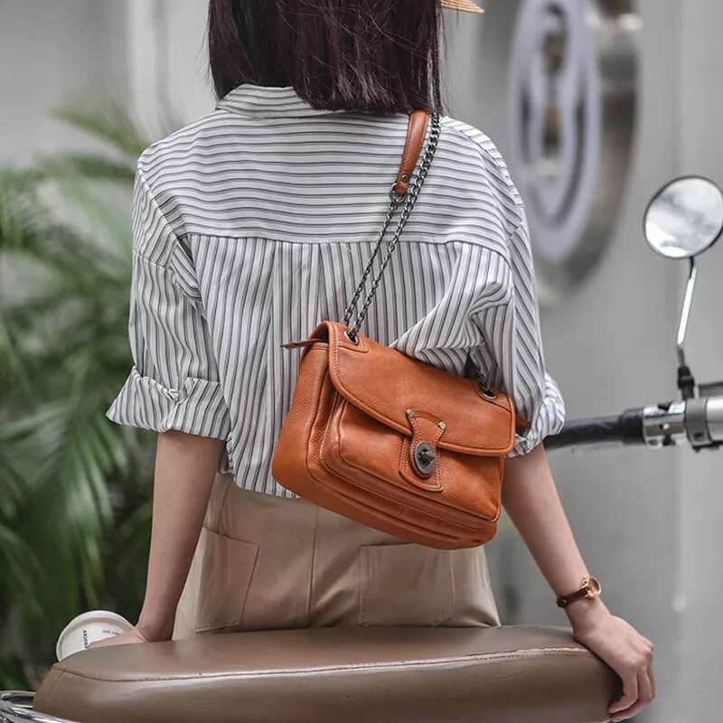Fashion Organizer Designer Genuine Leather Women's Cross-Body Casual Daily Soft Real Cowhide Anti-Theft Shoulder Bag
