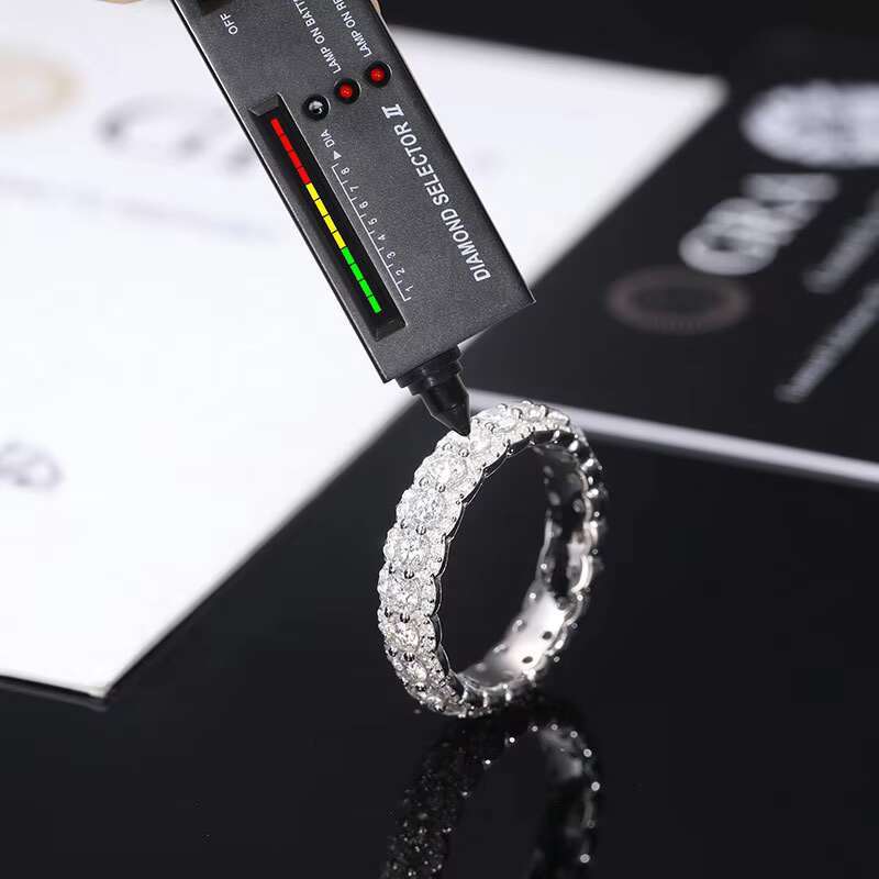 Europe the United States New S925 Sterling Silver Moissanite Ring 6-12 Ring Accessories in Stock for Hip Hop Rock Candy Styles