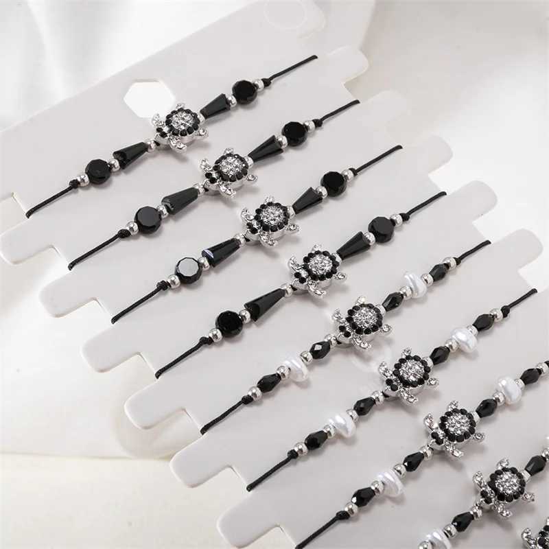 12pcs/set Colorful Beads Rope Bracelet Set Crystal Turtle Charms Braided Adjustable Bracelets For Women Anklet Jewelry Gifts W250526
