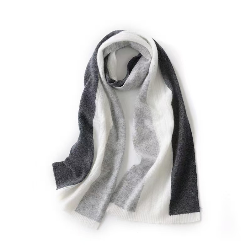 T815 new cashmere scarf women's short warm neck protection color matching knitted fashion perforated multi-color neck scarf