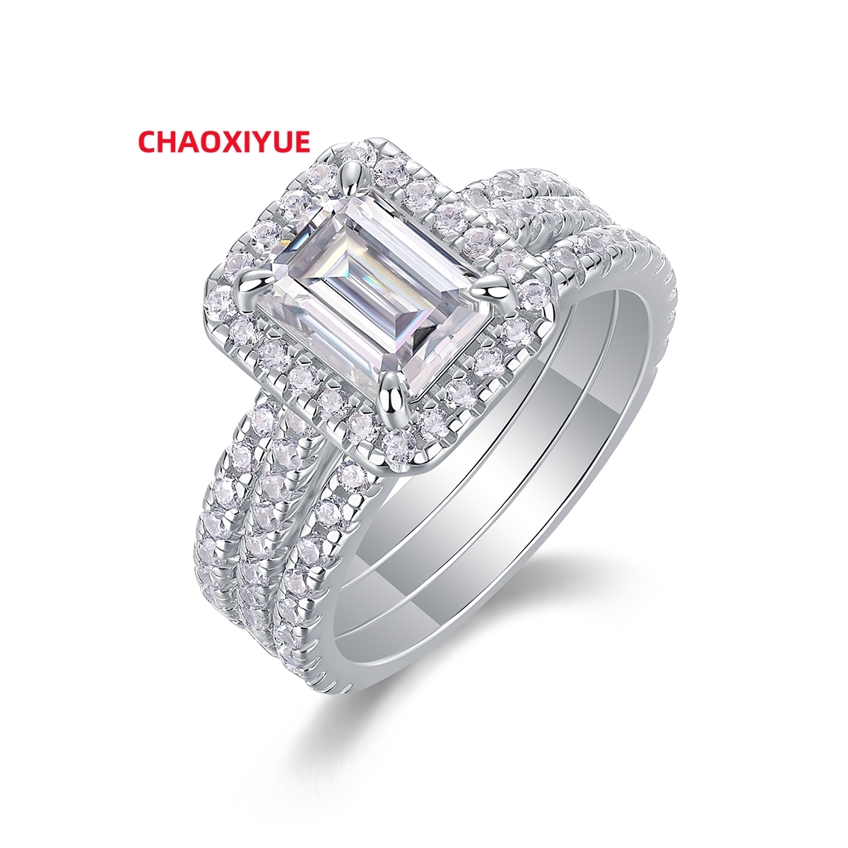 Wholesale Price 925 Sterling Silver Moissanites Ring Trendy Women Moissanite Hip Hop Diamond Rings