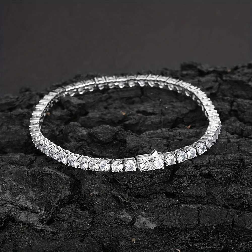 2-6.5mm Real Moissanite Tennis Bracelets for Women Men 925 Sterling Silver Plated White Gold Bracelet Sparkling Wedding Jewelry W250526