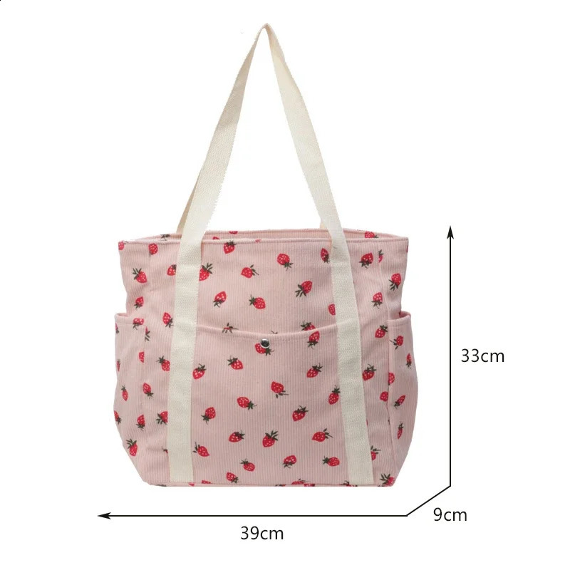 Forest Fresh Corduroy Handbag Sweet and Fashionable Versatile Shoulder Bag Beautiful and Simple Womens Tote Bag 250428