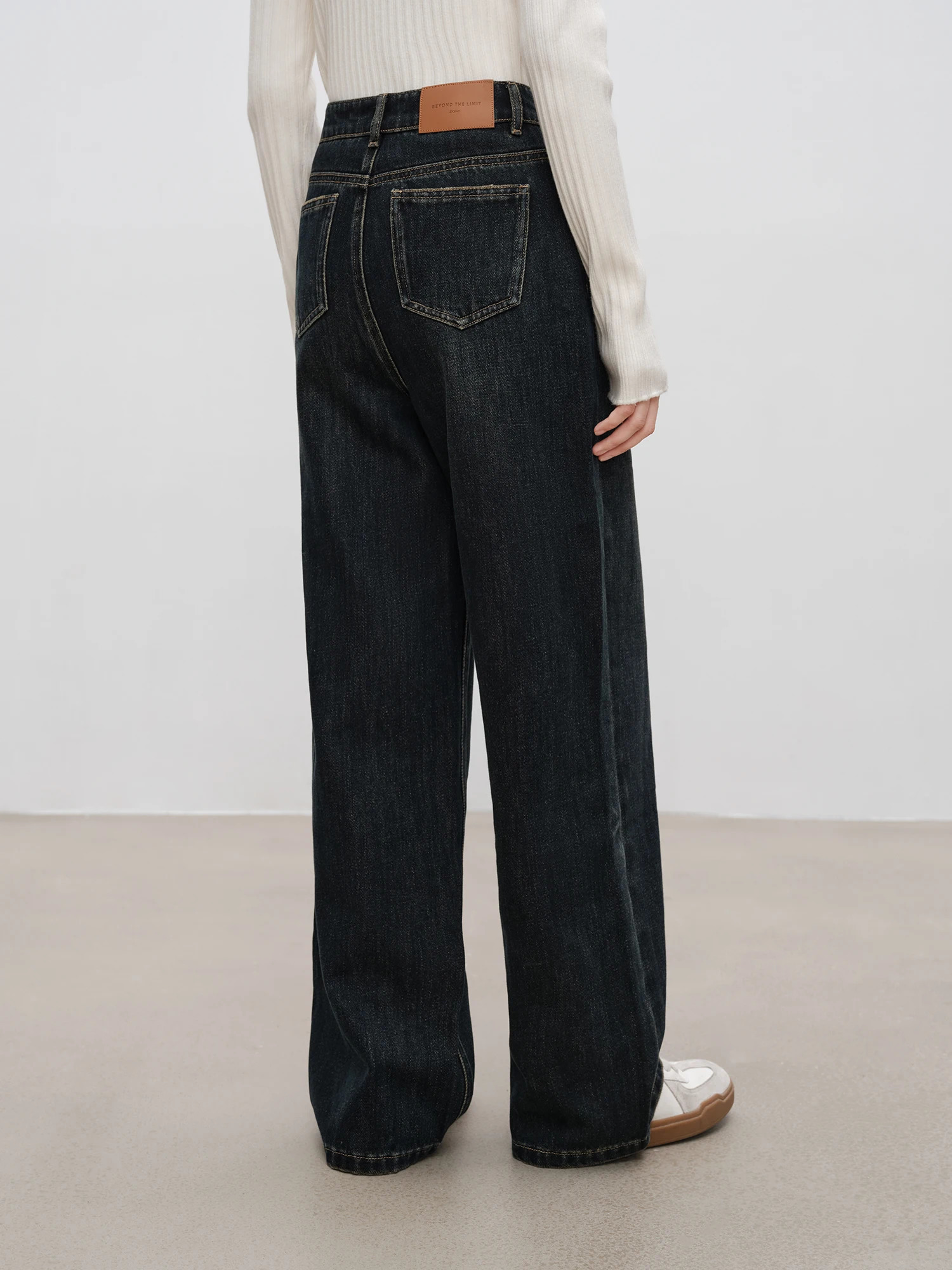 ZIQIAO Women Winter Thicken Jeans High Waist Full Length Retro Denim Blue Straight Plush Thick Female Pants 24ZQ94234 250516Z