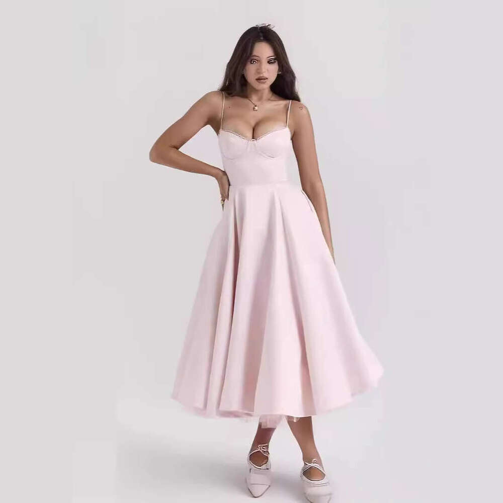 Sexy Women's New V-neck Sleeveless Puff Sleeve Long Dress