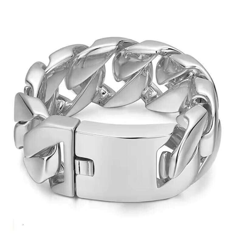 24mm Stainless Steel Cuban Men Gold Plated Fashion Hip Hop Jewelry Bracelet & Bangle for Family Gift