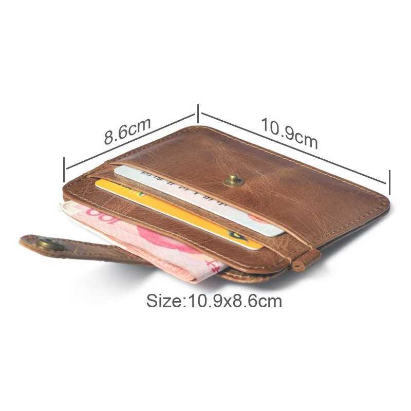 Mens Genuine Leather Slim Wallet - Ultra Thin Mini Purse with Card Holder Small Money Bag (Wallets) Z250527